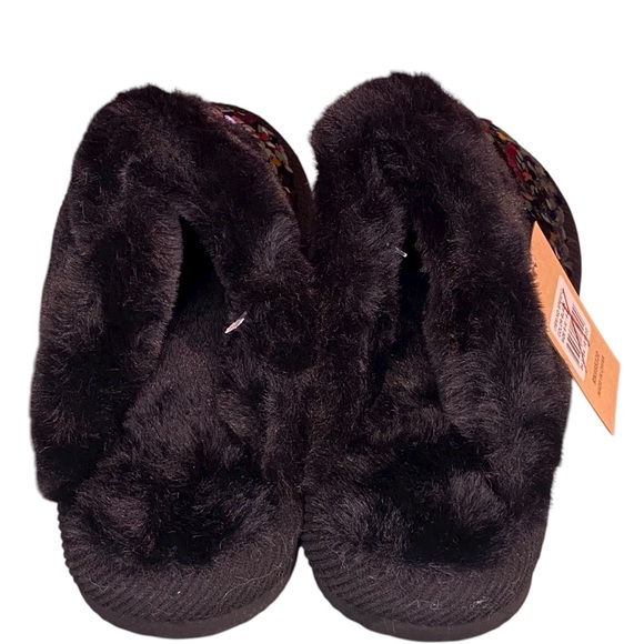 CC Sequin Slippers Black Womens Size 6-8 S-M NWT New Slides Shoes Faux Fur - Picture 4 of 7